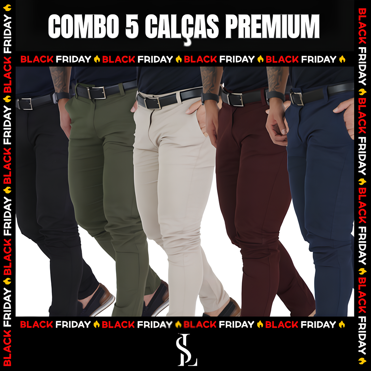 Calça Alfaiataria Slim/Skinny Premium Combo 5 UN