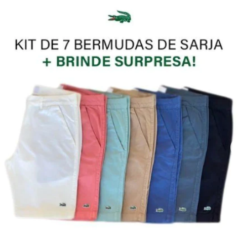 Promocional Kit 07 Bermudas Sarja Lacoste